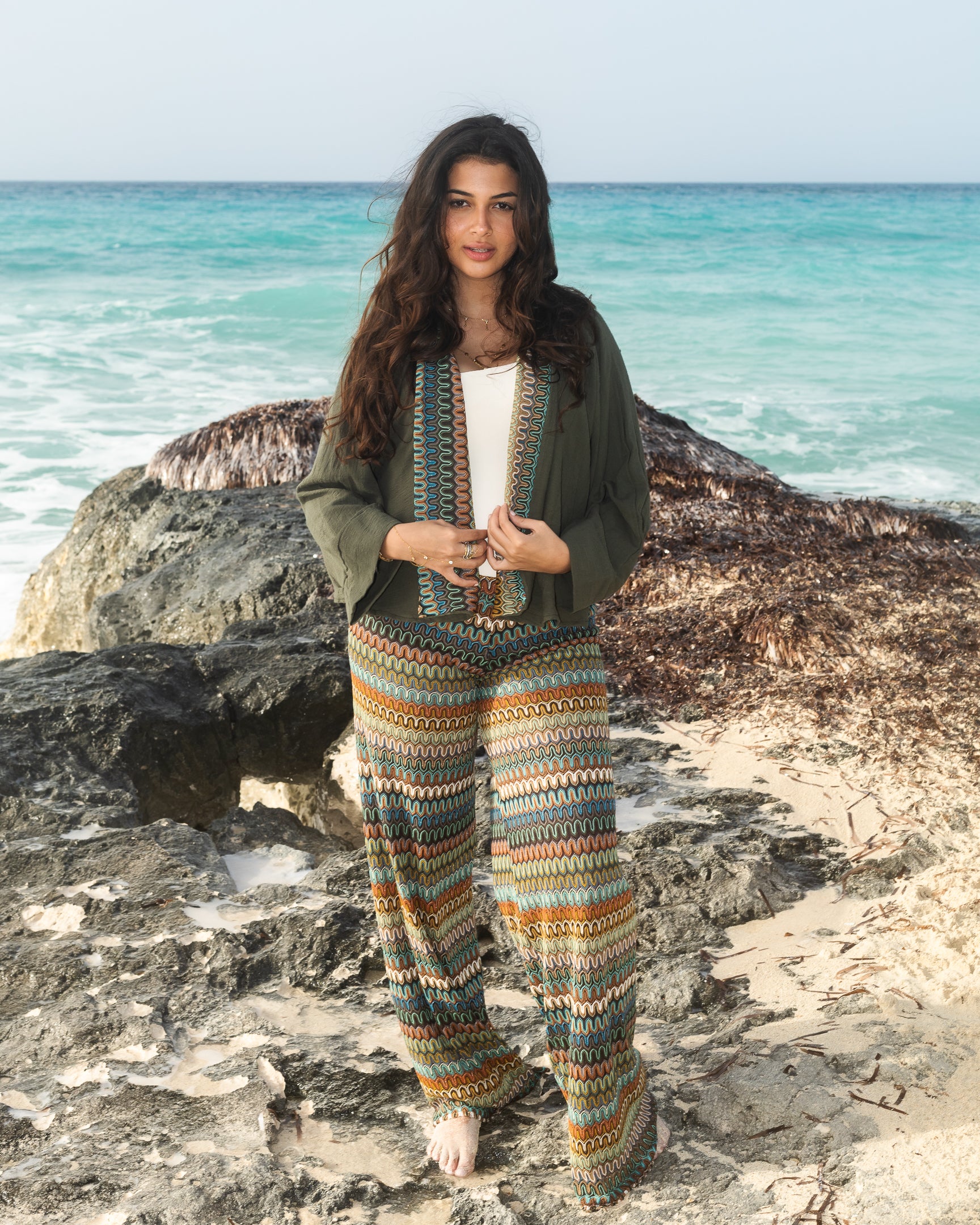 FAII Olive Knit Contrast Co-Ord